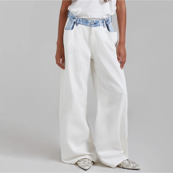 The Frankie Shop Hayla Off White Blue Jeans XL/XXL - Picture 2 of 4
